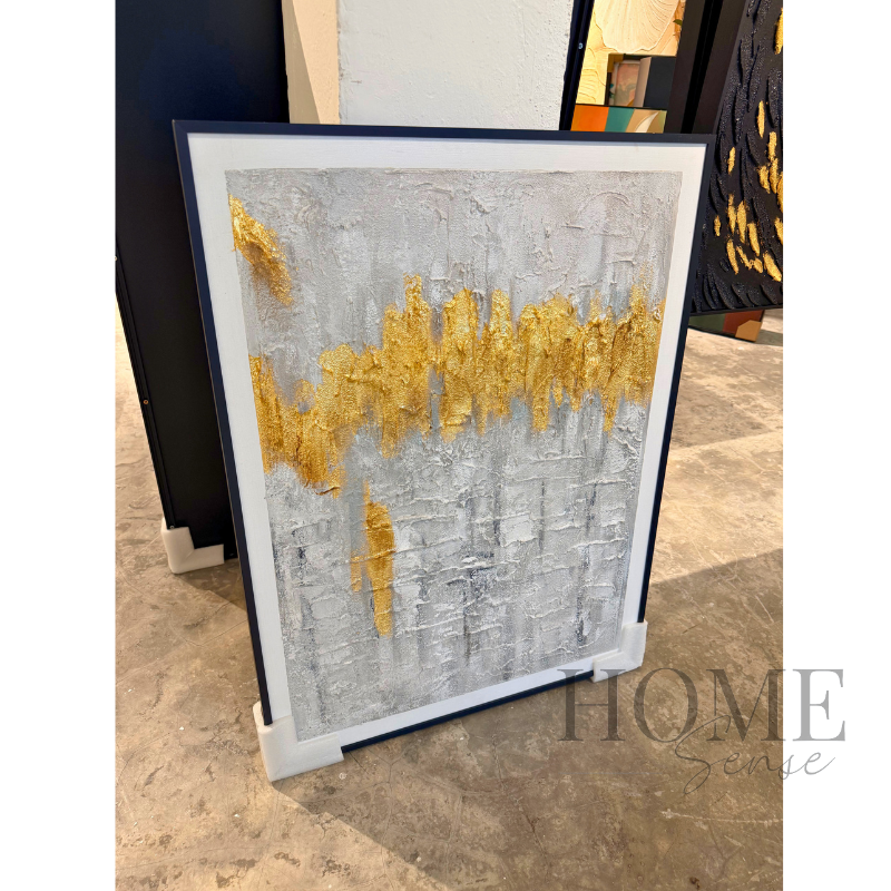 Golden Wave Elegance - Canvas, Wall Art