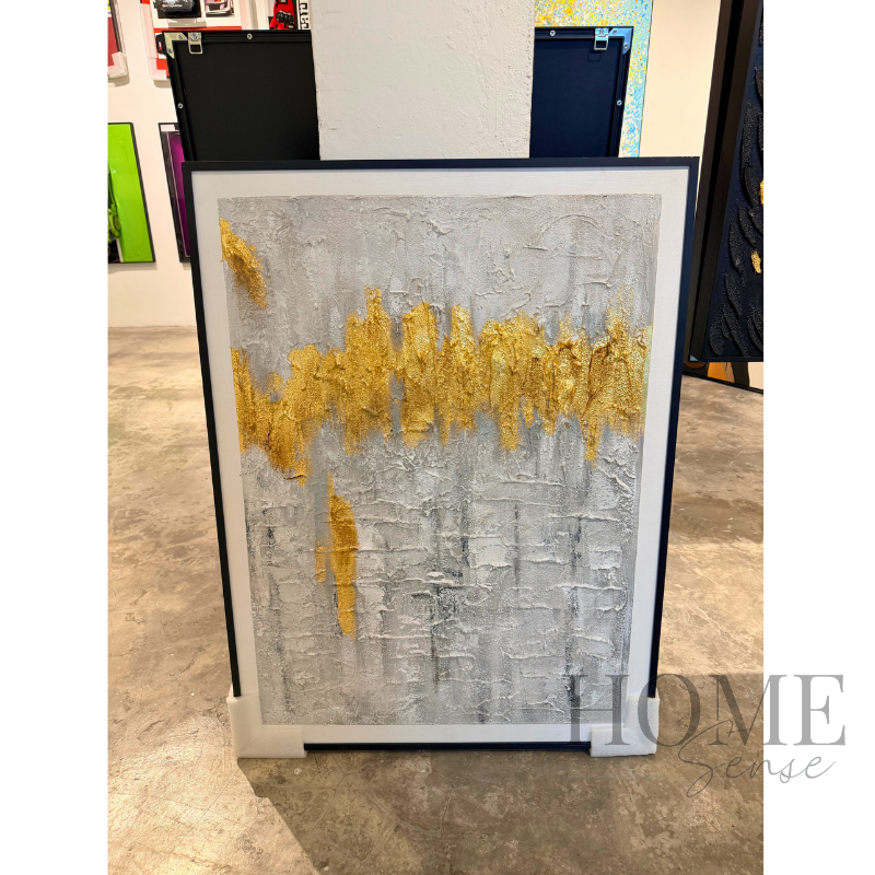 Golden Wave Elegance - Canvas, Wall Art