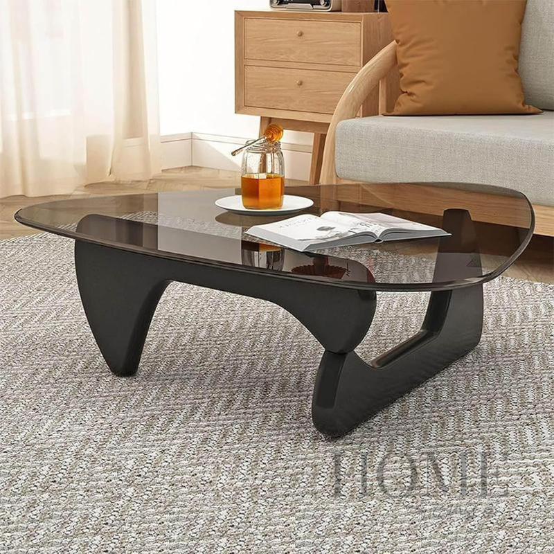 Mid-Century Modern Coffee Table, Triangular, Black