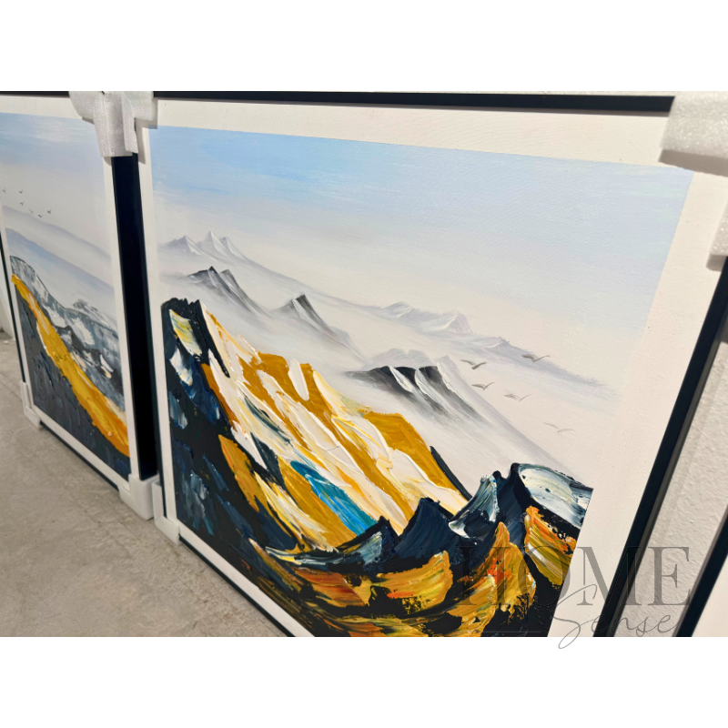 Golden Ridge Horizon - Modern 3-piece Canvas Art Set