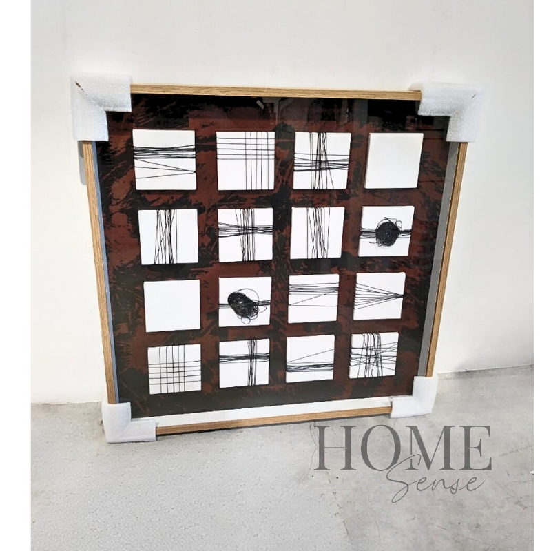 Lines in Motion – 3D Mixed-Media Geometric Thread Wall Art