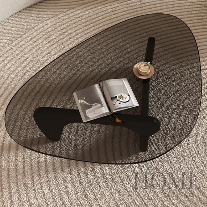 Mid-Century Modern Coffee Table, Triangular, Black