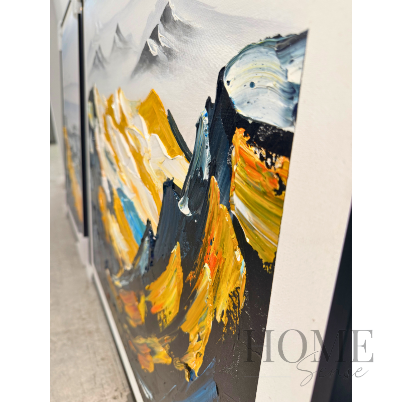 Golden Ridge Horizon - Modern 3-piece Canvas Art Set
