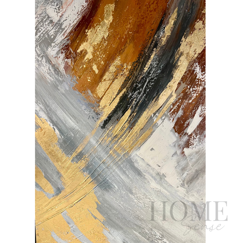 Gilded Ascent – Textured Abstract Canvas Wall Art