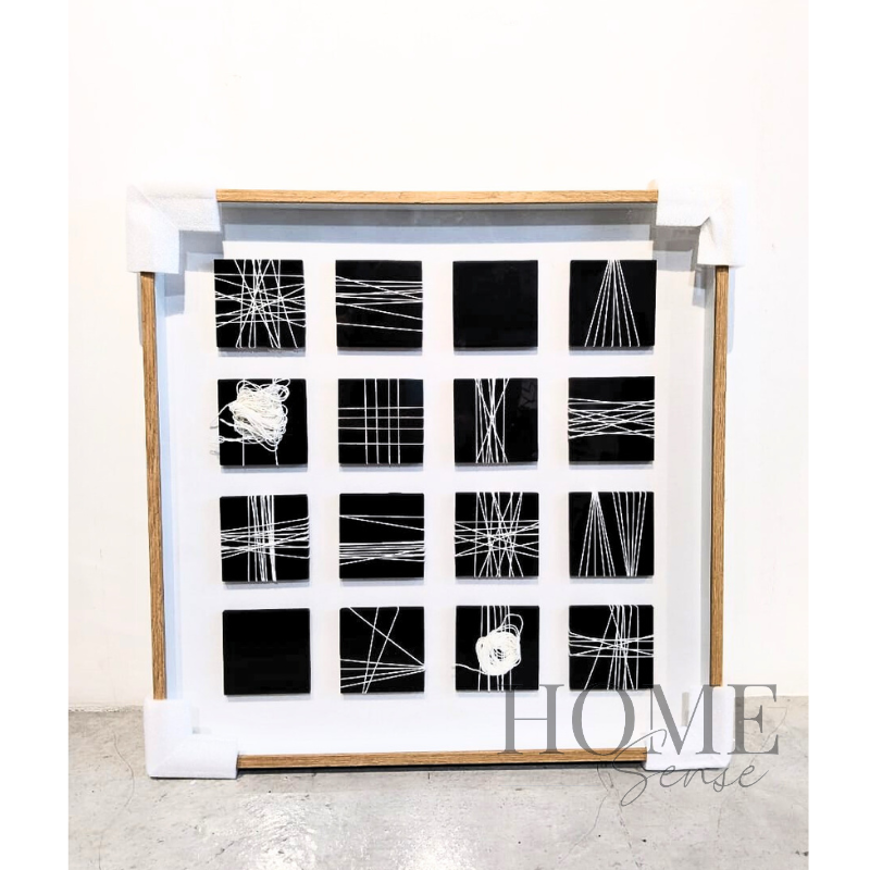 Threads of Thought – 3D Mixed-Media Geometric Thread Wall Art