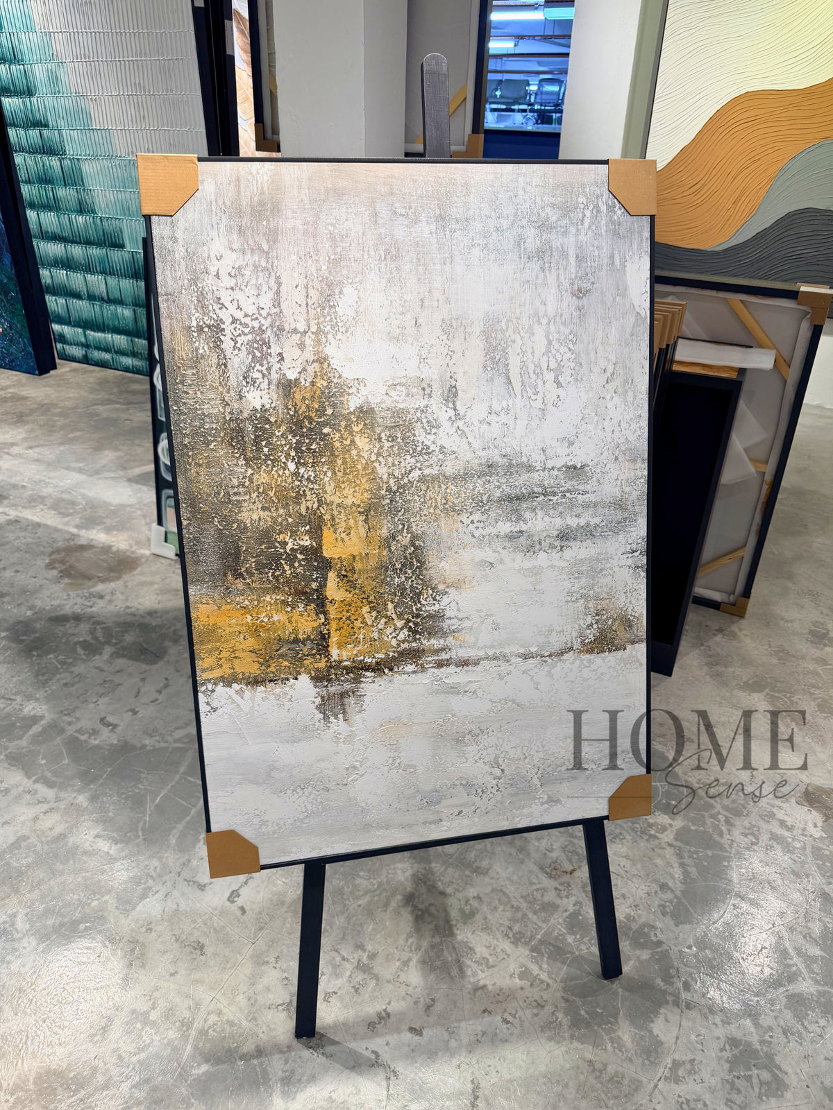 Gilded Silence – Textured Abstract Canvas Wall Art