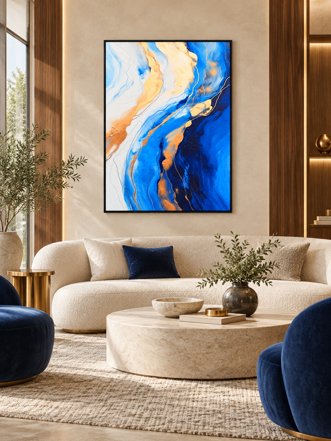 Where Light Meets Blue – Fluid Abstract Fine Art Print
