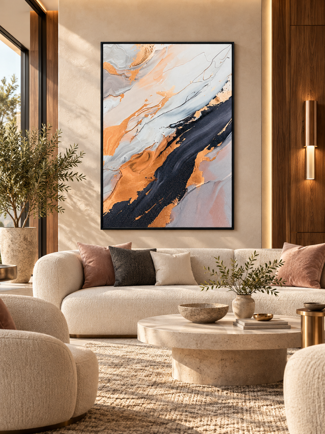 Copper Through Stone – Fluid Abstract Fine Art Print
