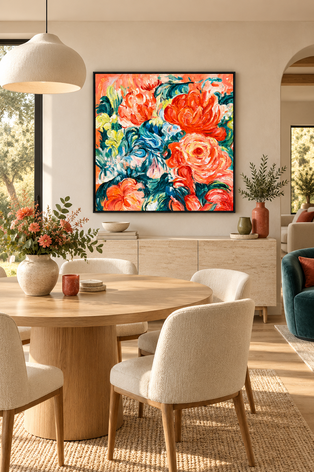 Floral Rhapsody – Textured Floral Canvas Wall Art