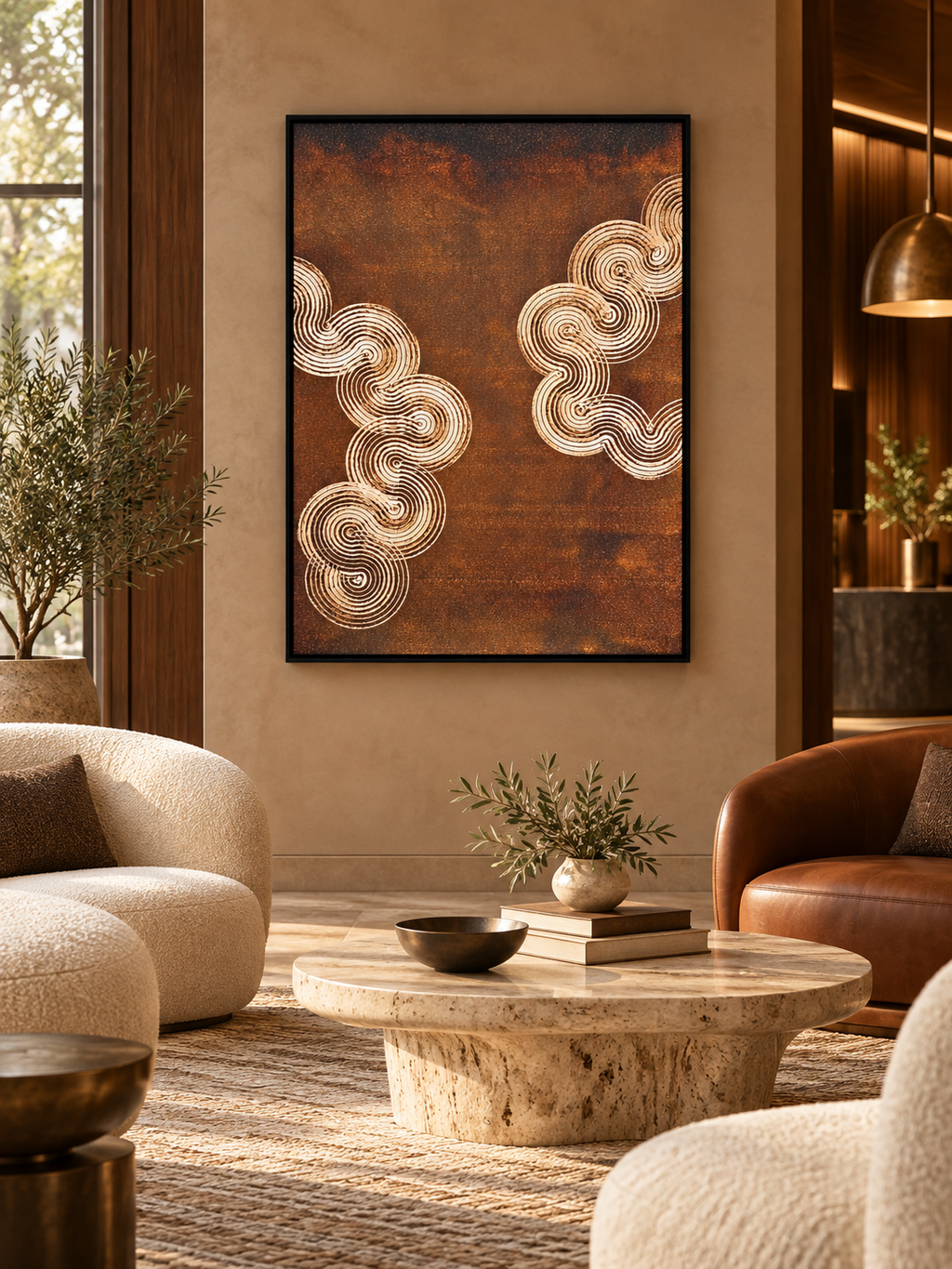 Bronze Confluence – Geometric Fine Art Print