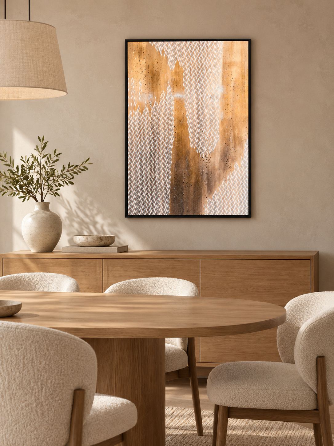 Echoes in Sand – Geometric Abstract Fine Art Print