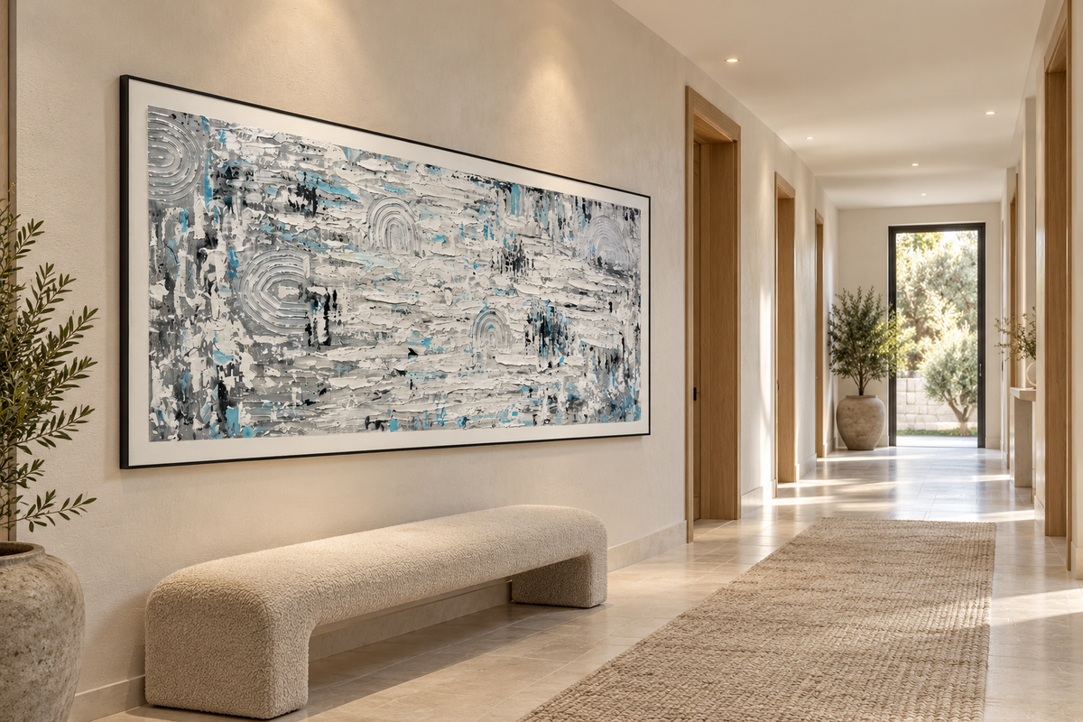 Arctic Rhythm – Textured Abstract Acrylic Wall Art