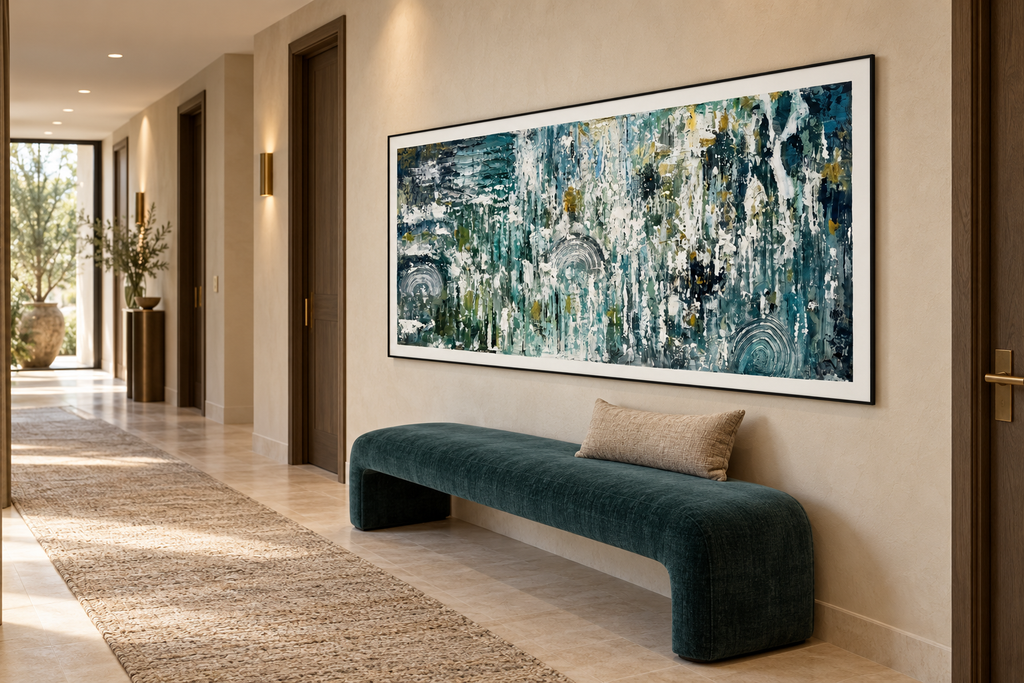 Urban Rain Symphony – Textured Abstract Acrylic Wall Art