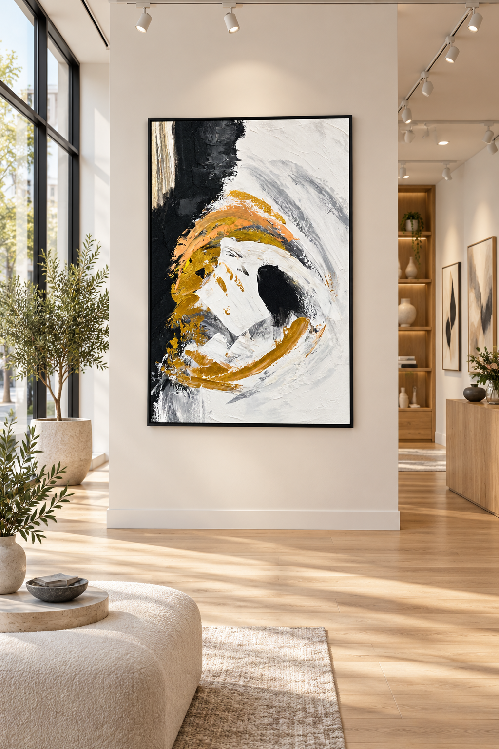 Arc of Radiance – Textured Abstract Acrylic Wall Art
