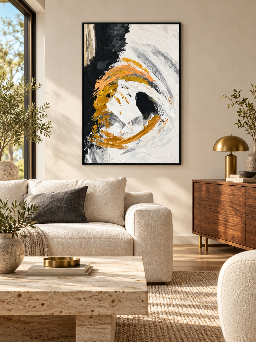 Arc of Radiance – Textured Abstract Acrylic Wall Art