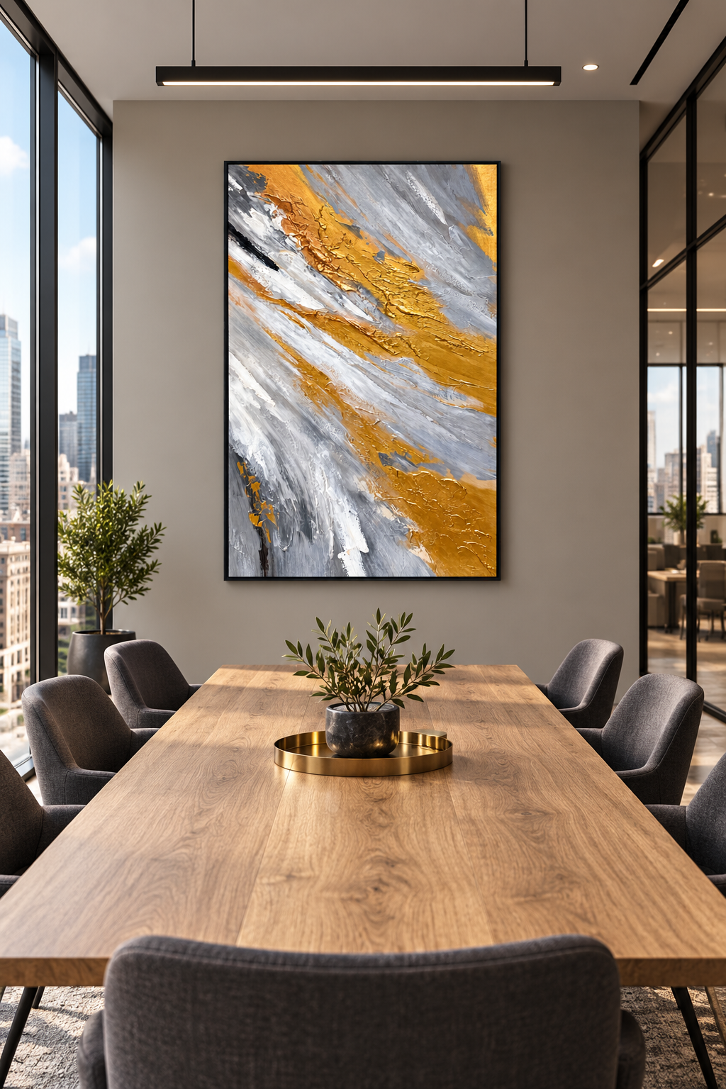 Where Gold Flows – Textured Abstract Acrylic Wall Art