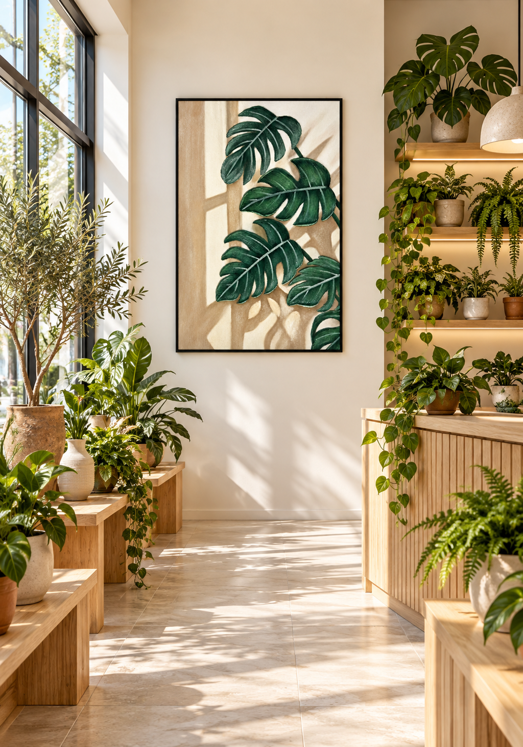 Monstera in Morning Light – Textured Botanical Acrylic Wall Art