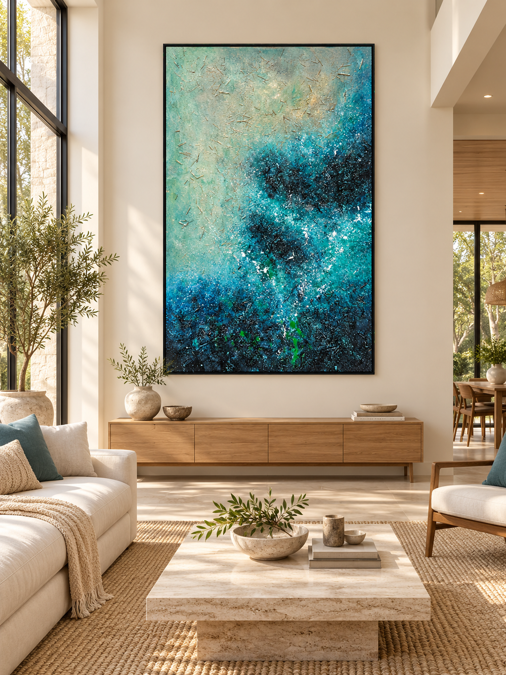 Aquatic Reverie – Textured Abstract Acrylic Wall Art