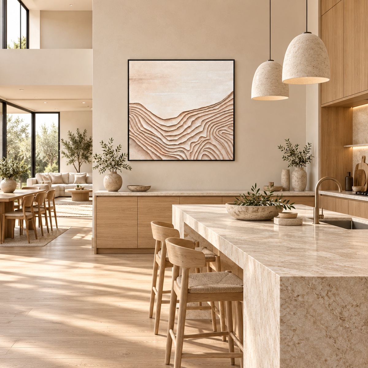 Whispers in Sand – Textured Abstract Acrylic Wall Art