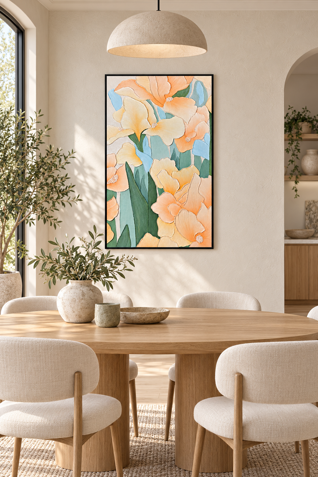 Morning Bloom – Textured Floral Acrylic Wall Art