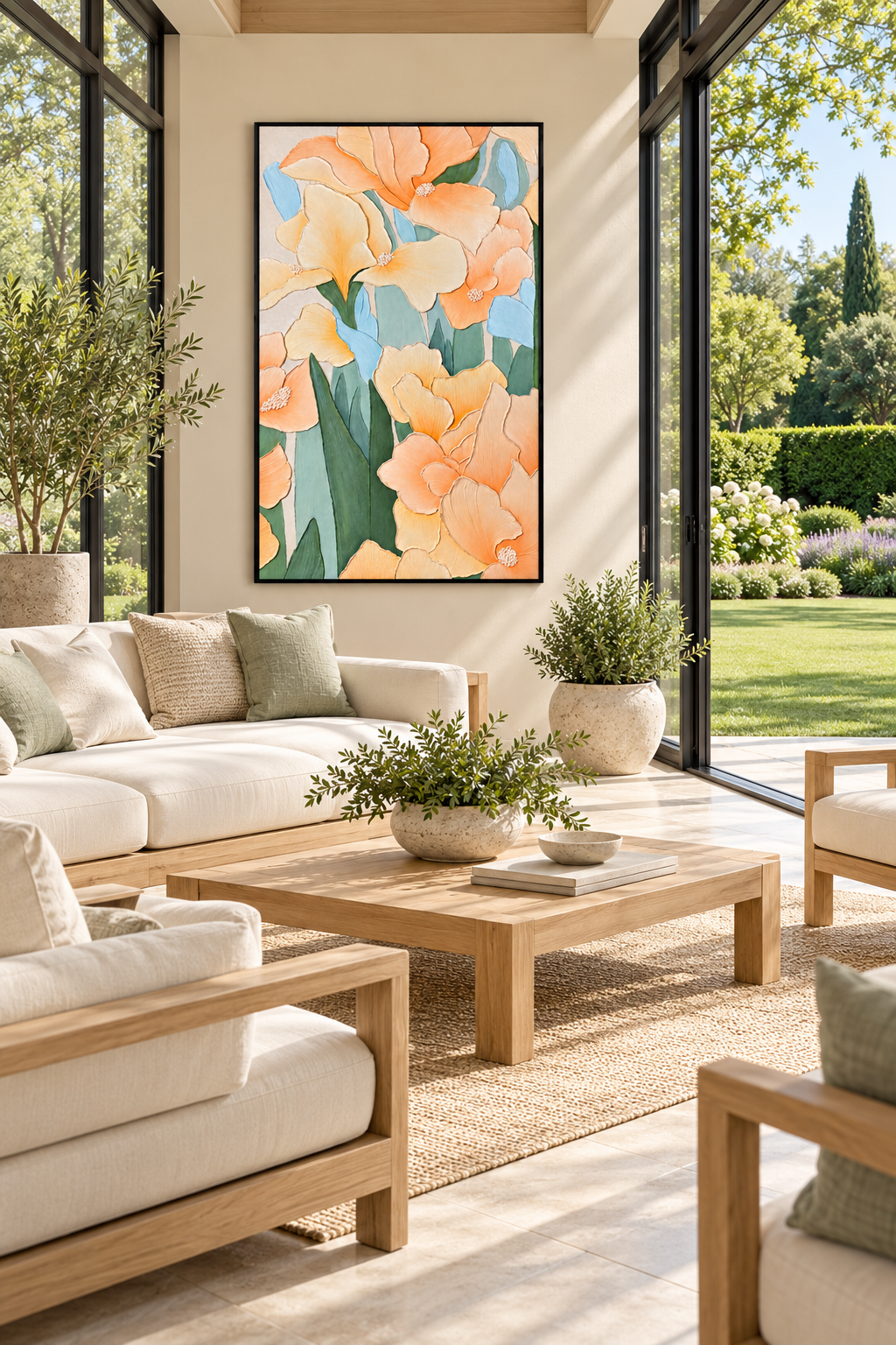 Morning Bloom – Textured Floral Acrylic Wall Art