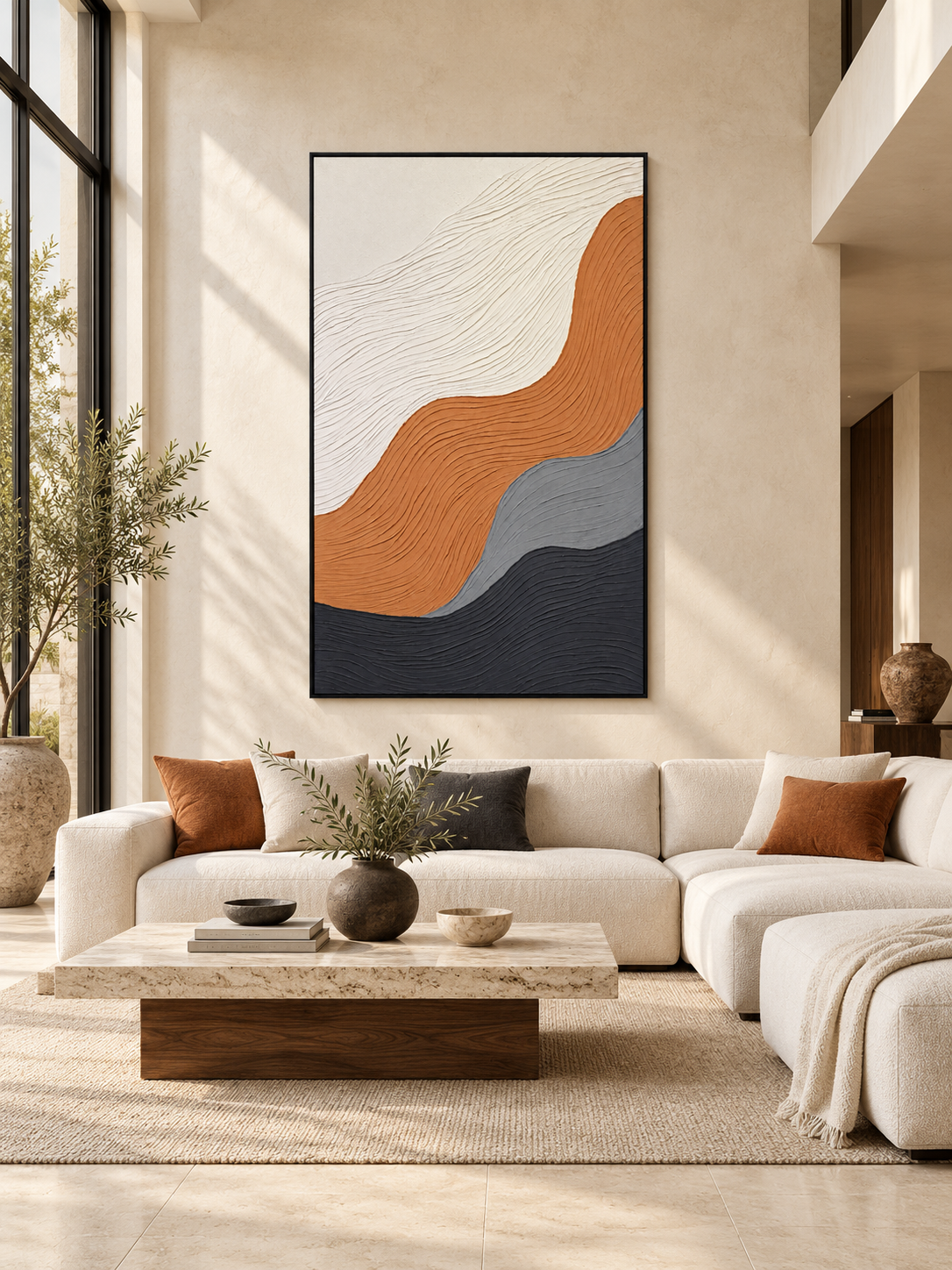 Terra Flow – 3D Textured Abstract Canvas Wall Art