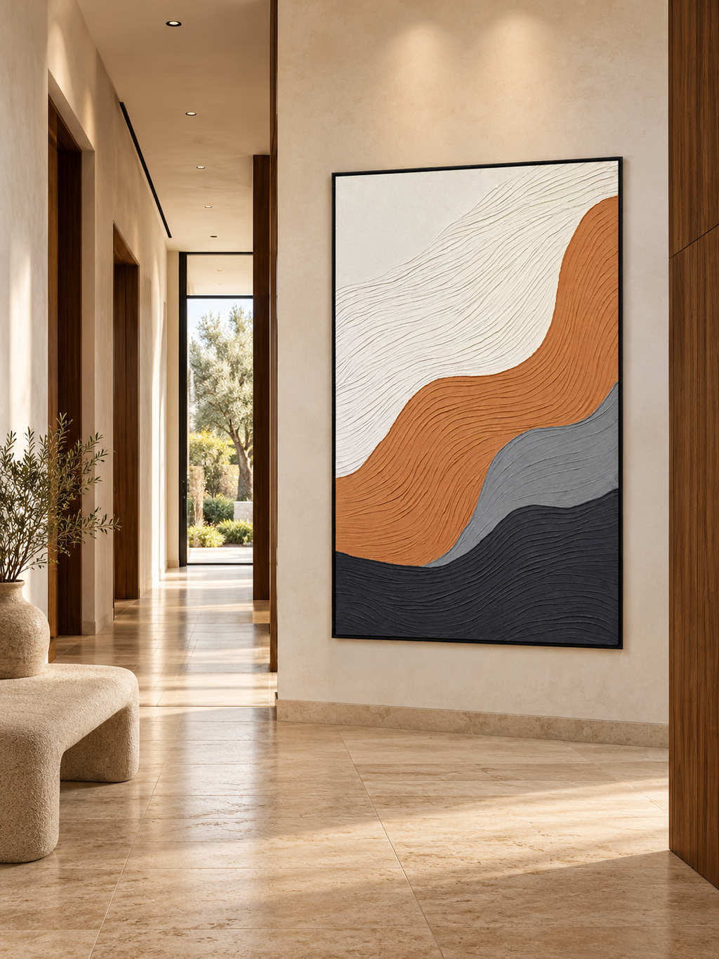 Terra Flow – 3D Textured Abstract Canvas Wall Art