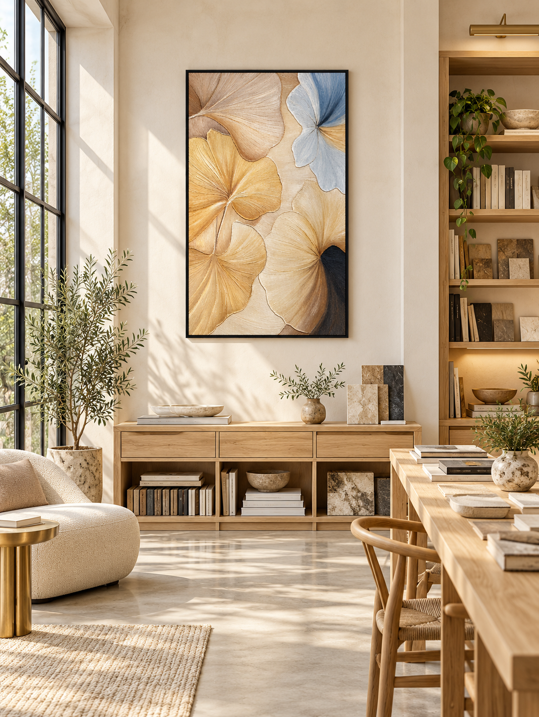 Golden Petal Grace – 3D Textured Floral Canvas Wall Art