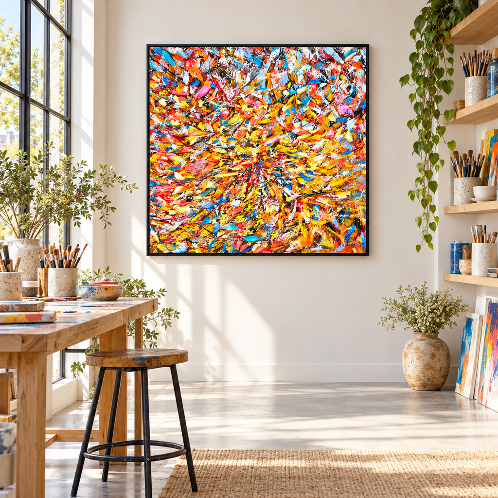 Joy in Motion – Colourful Abstract Canvas Wall Art