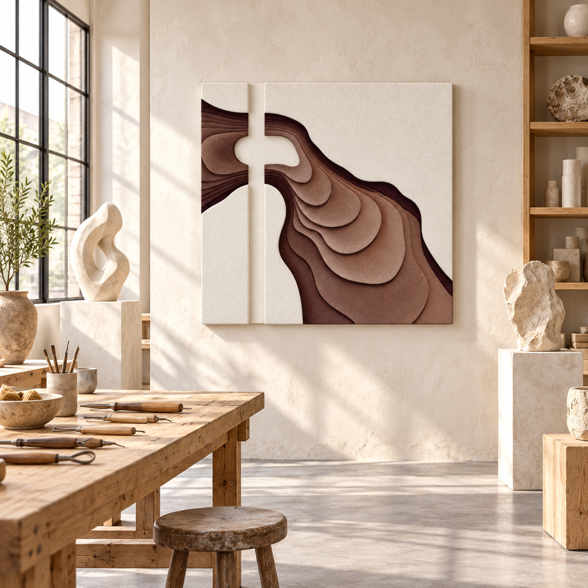Sculpted Terrain – Modern 3D Sculptural Wall Art