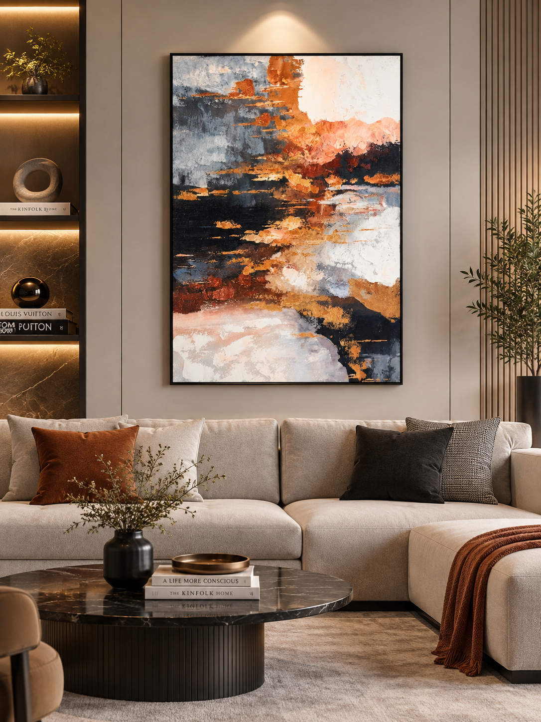 The Last Light Before Night – Textured Abstract Canvas Wall Art