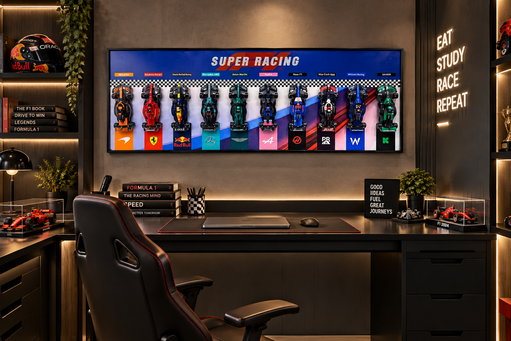 Super Racing – 10 Mini F1 Car Display Wall Art