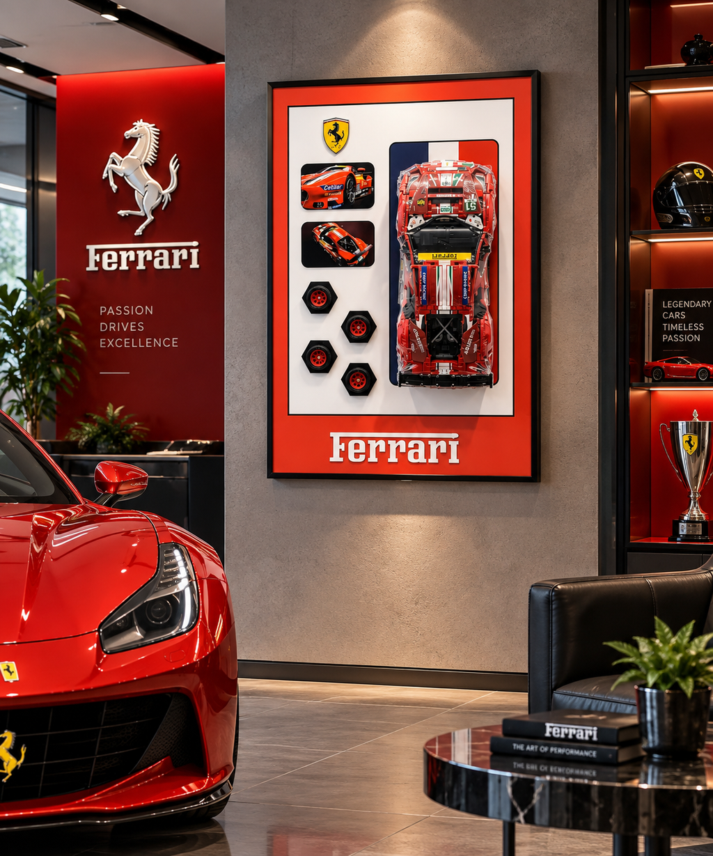 Rosso Racing – Ferrari-Inspired 3D Car Display Wall Art