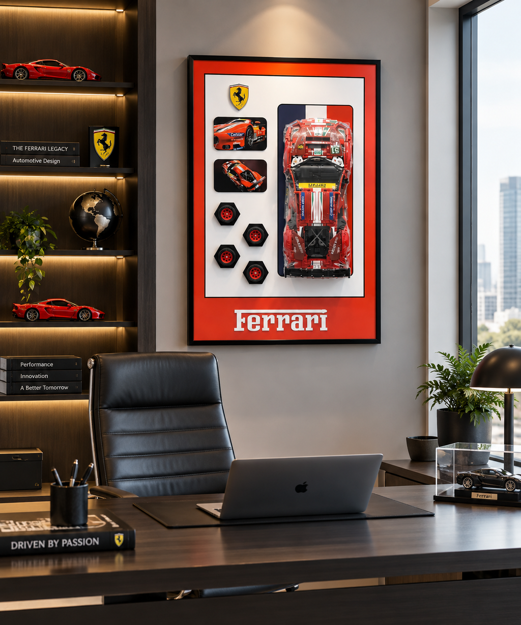 Rosso Racing – Ferrari-Inspired 3D Car Display Wall Art