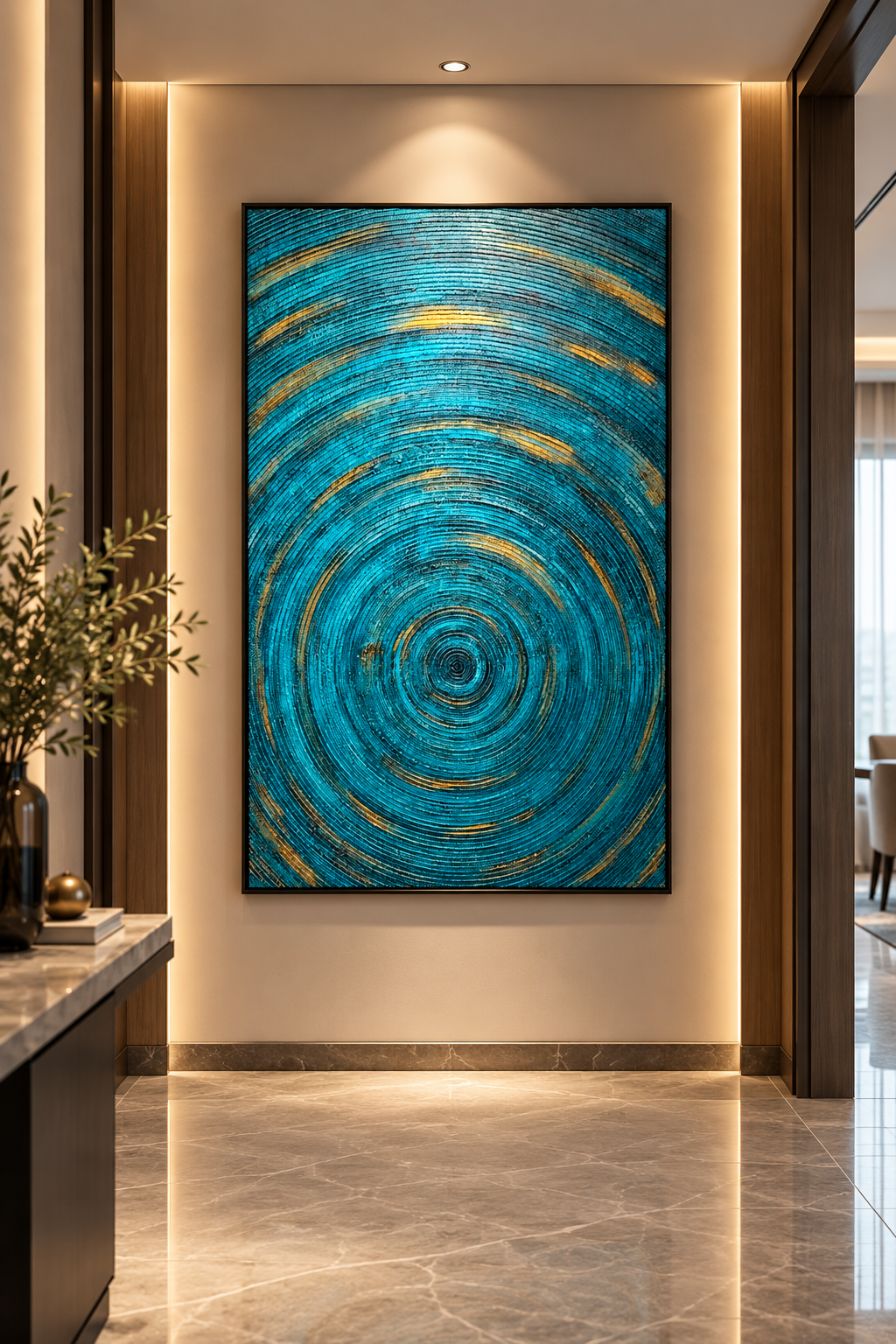 Infinite Calm – 3D Textured Concentric Circle Canvas Wall Art
