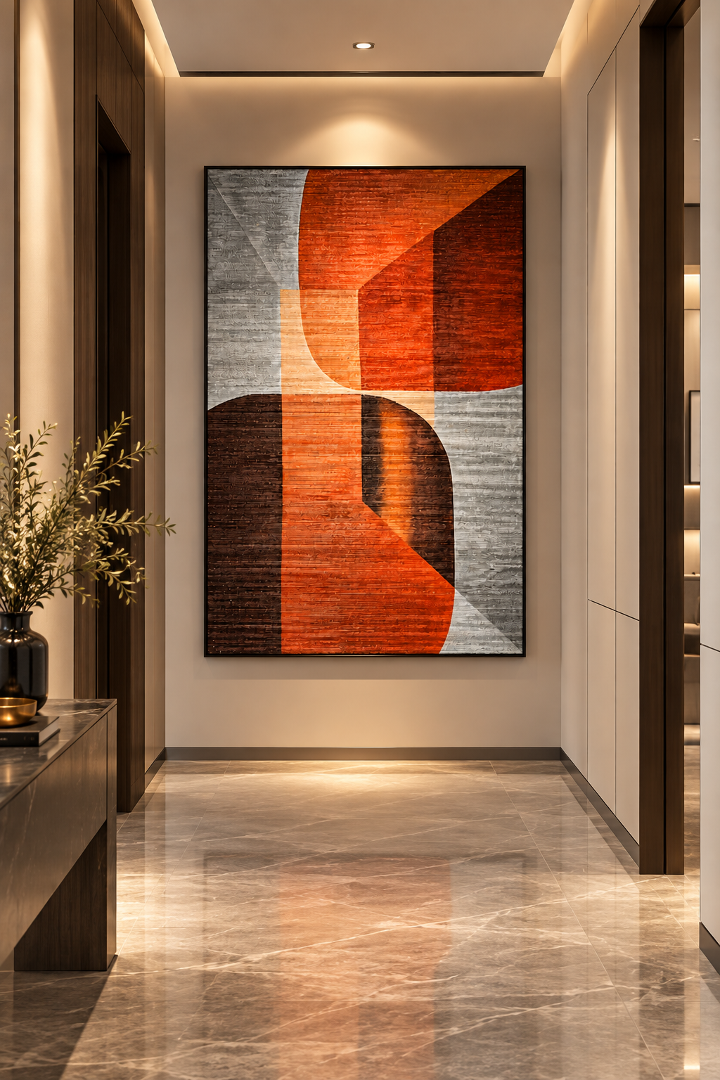 Curves in Balance – 3D Textured Geometric Canvas Wall Art