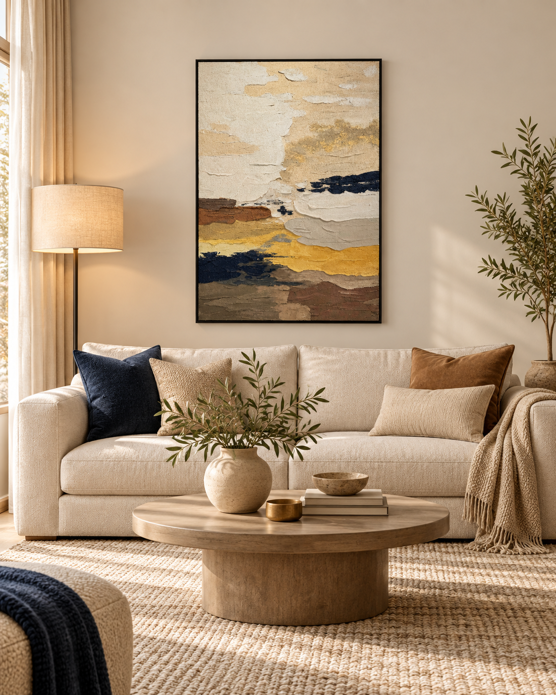 Ethereal Shore – 3D Textured Abstract Canvas Wall Art