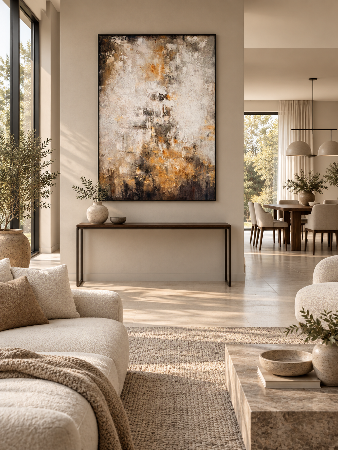 Quiet Horizon – Textured Acrylic Abstract Canvas Wall Art