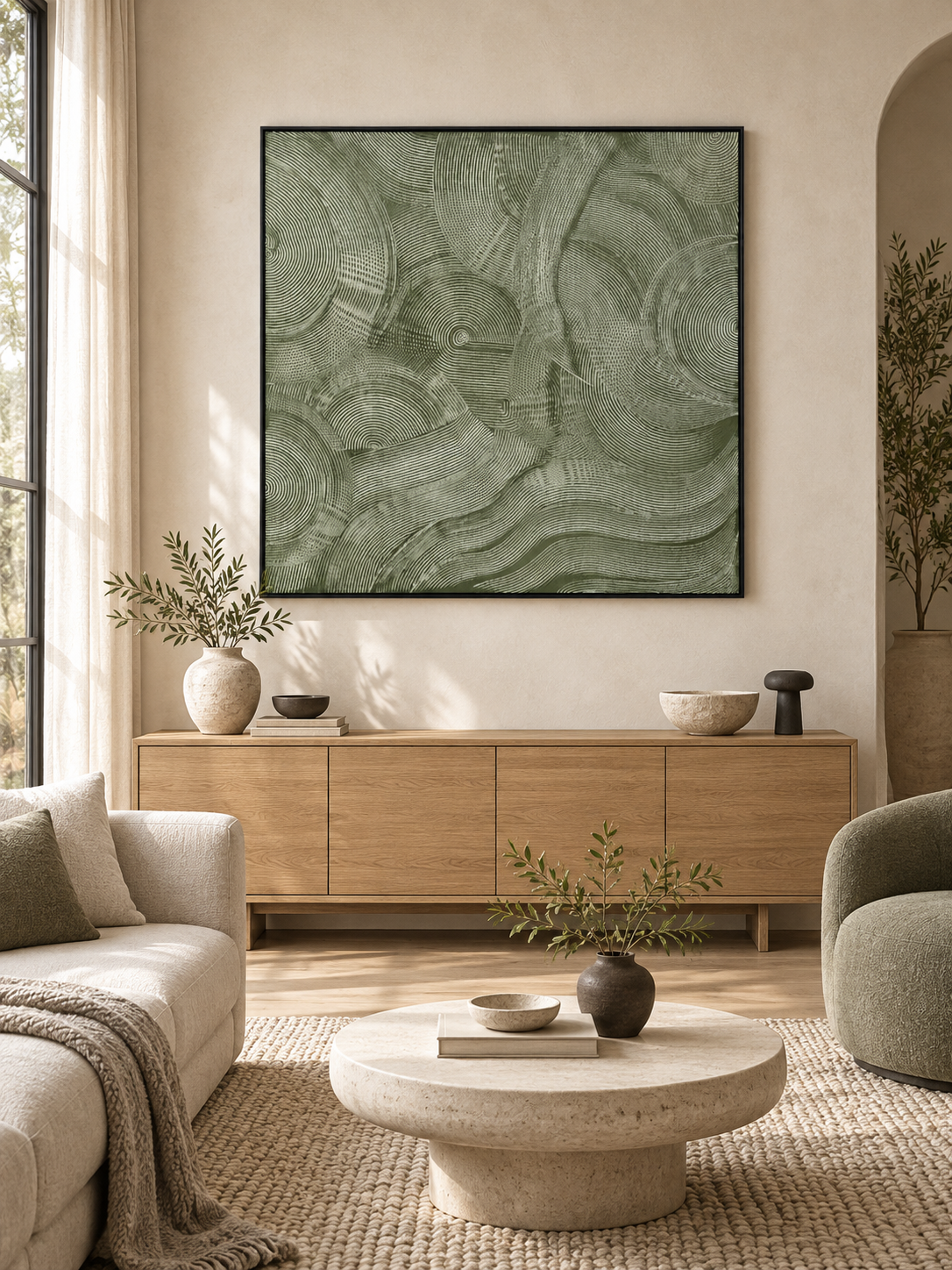 Ripple Geometry Canvas Wall Art | Modern Textured Geometric Art