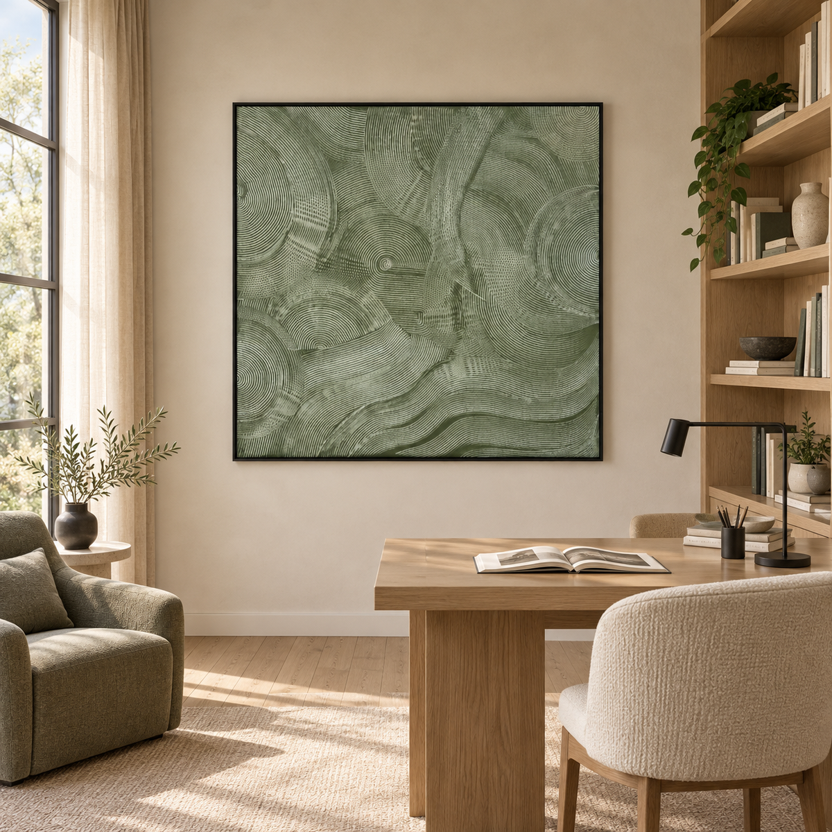 Ripple Geometry Canvas Wall Art | Modern Textured Geometric Art