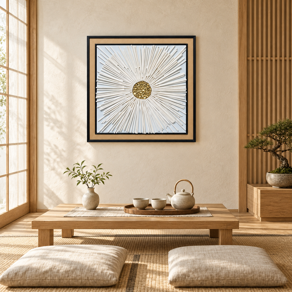 Rays of Serenity – 3D Paper Sunburst Wall Art