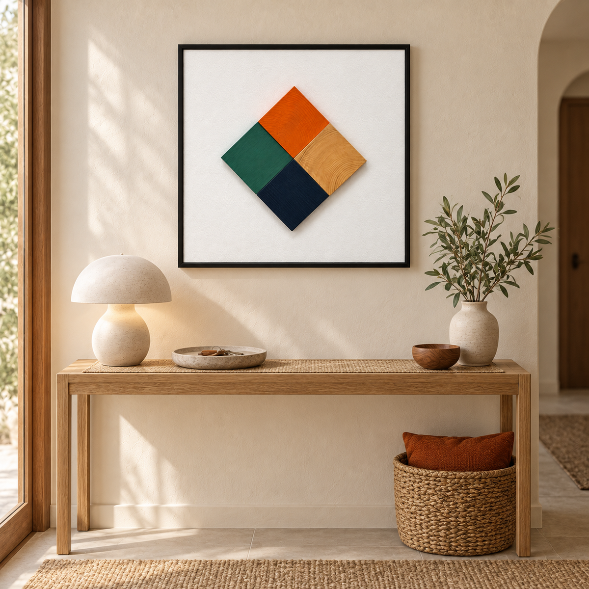 Elements in Colour – 3D Geometric Wooden Block Wall Art