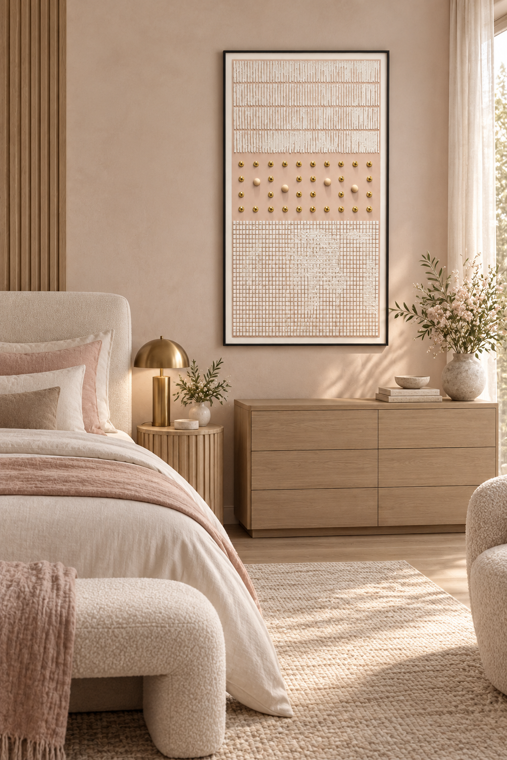 Lines of Serenity – Textured Acrylic Geometric Canvas Wall Art