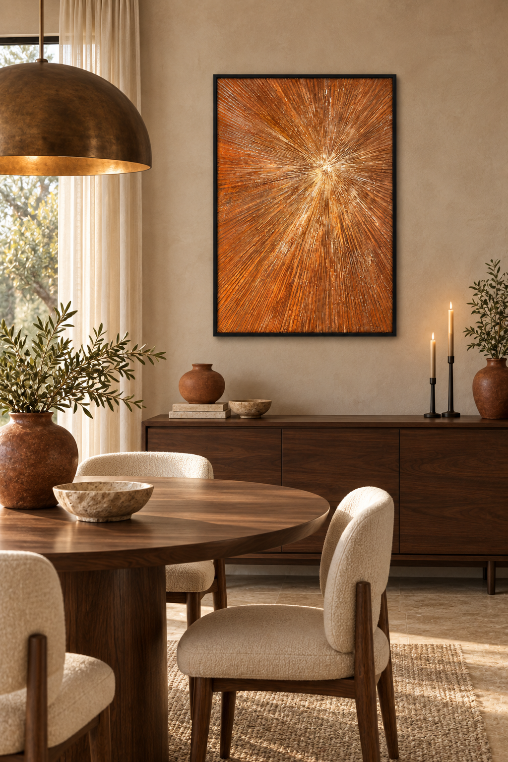 The Radiant Core – Textured Acrylic Abstract Canvas Wall Art