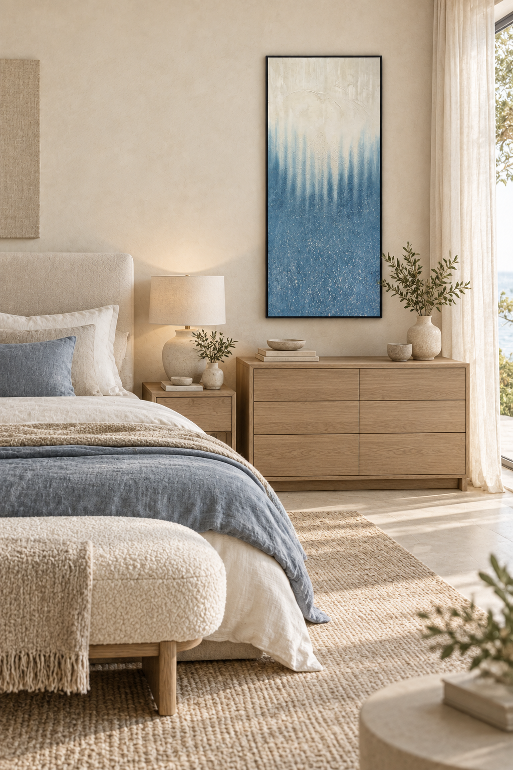 Winter Whisper – Textured Acrylic Abstract Landscape Wall Art