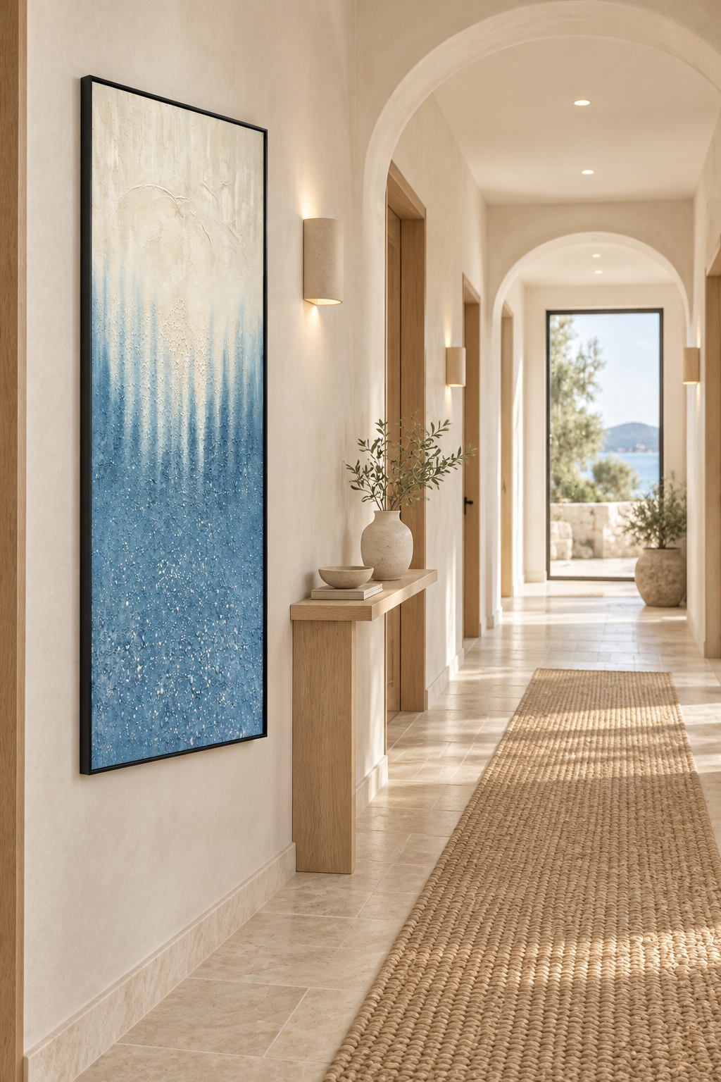 Winter Whisper – Textured Acrylic Abstract Landscape Wall Art