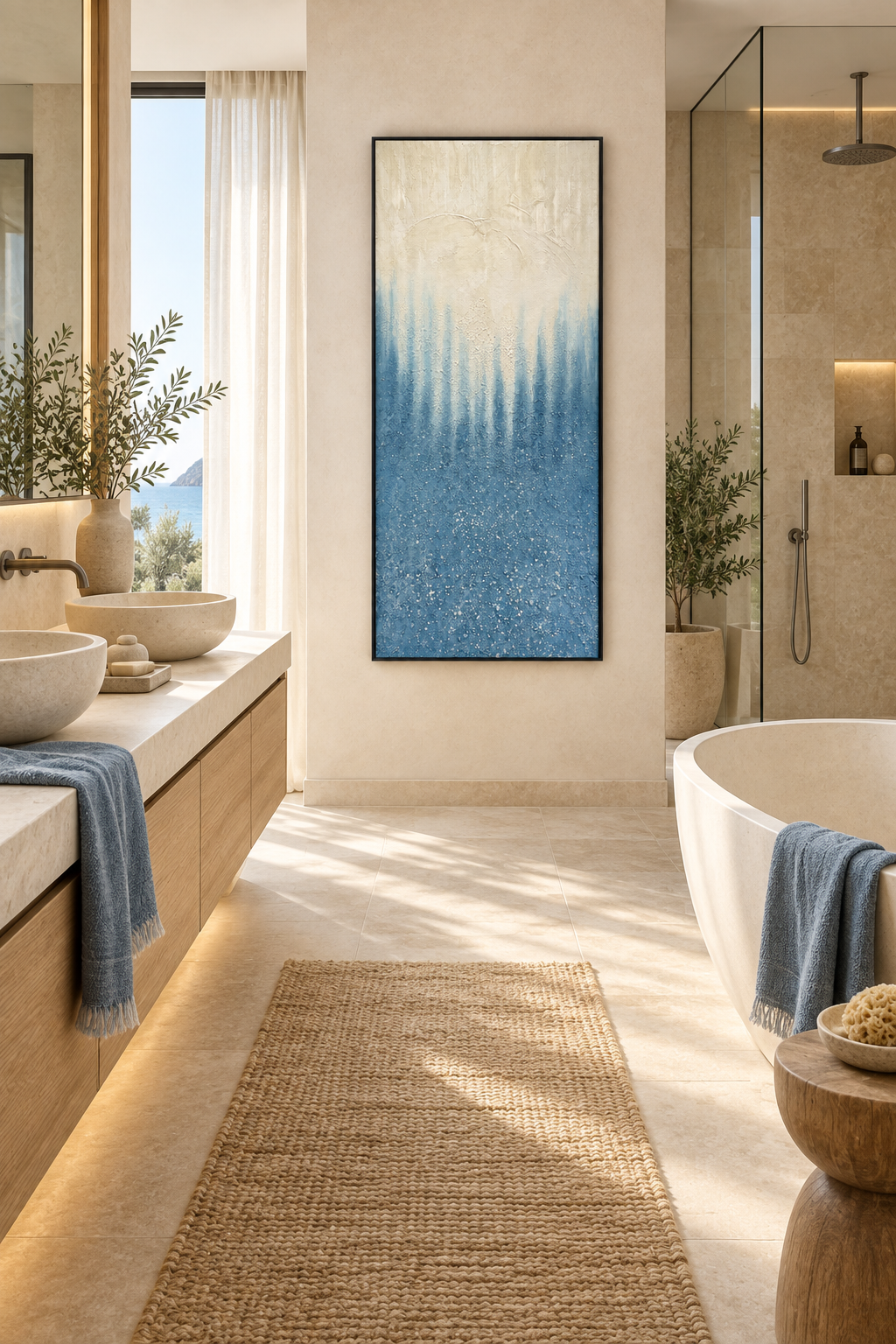 Winter Whisper – Textured Acrylic Abstract Landscape Wall Art