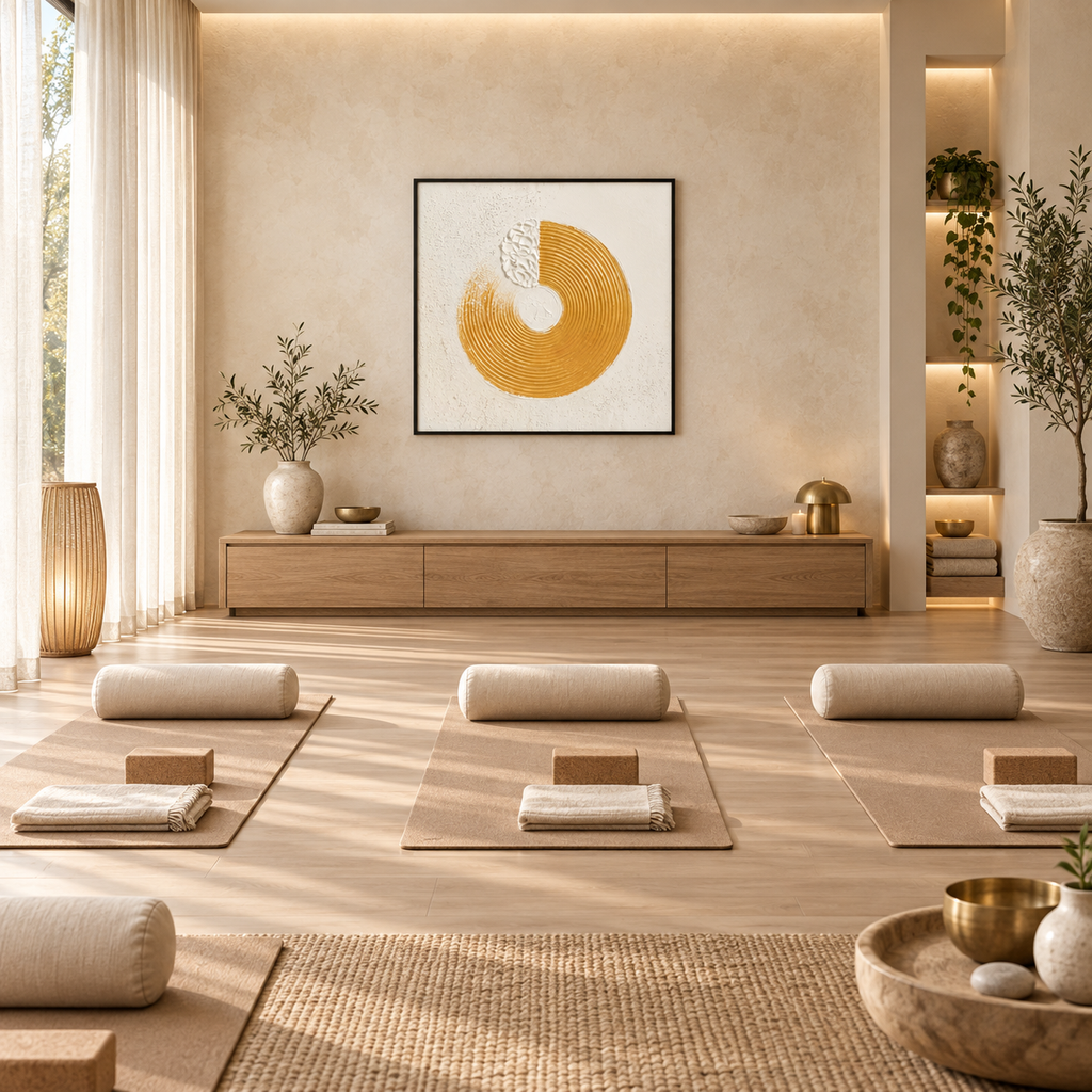 Golden Resonance – Textured Acrylic Geometric Canvas Wall Art