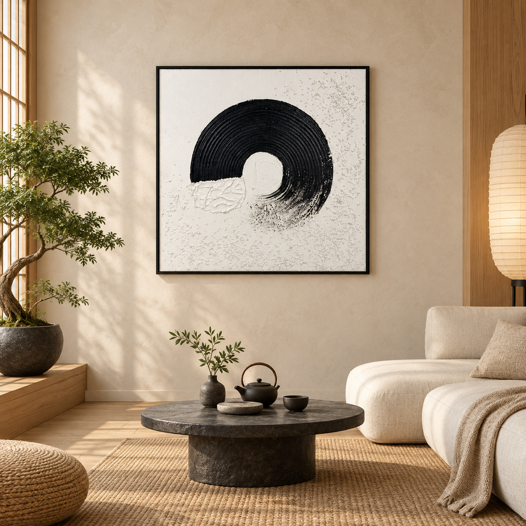 Gravity Curve – Textured Acrylic Geometric Canvas Wall Art