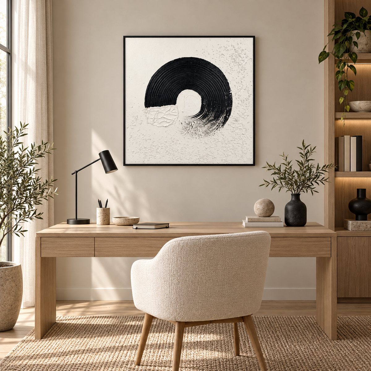 Gravity Curve – Textured Acrylic Geometric Canvas Wall Art